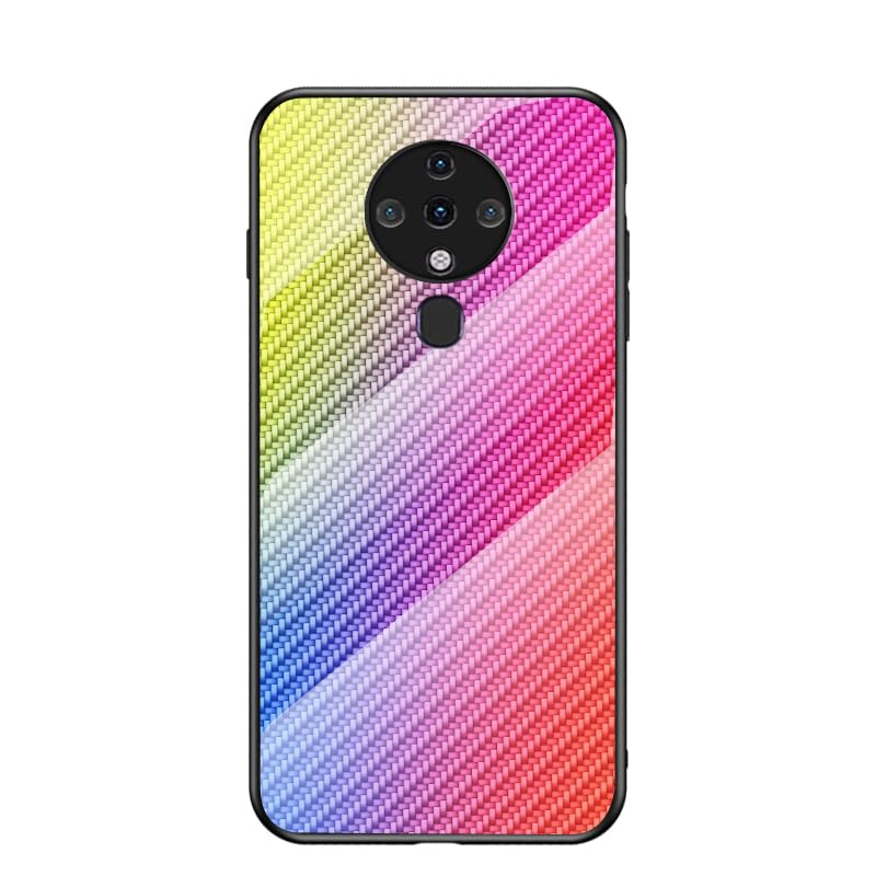 Rfvzubemok Compatible con Meizu Note X8 Funda,Anti-caída 2 en 1 (PC+Panel Trasero de Cristal+TPU) Funda para teléfono Glod
