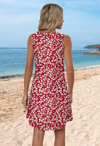Image of Aokosor Womens Summer Dresses 2026 Loose V Neck Sleeveless Dress Sundresses Swimsuit Coverup Vacation Outfits