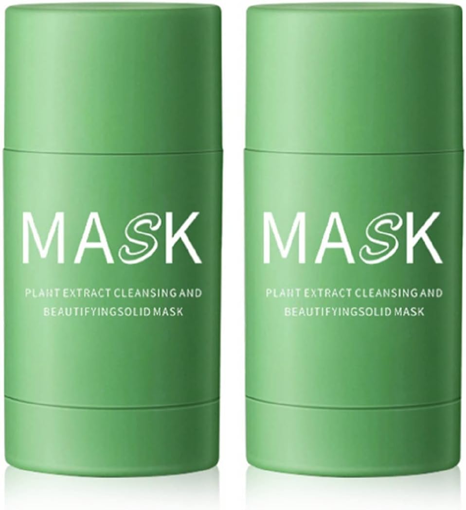 Green Tea Mask, 2 Pack Green Tea Purifying Clay Stick Mask, Purifying