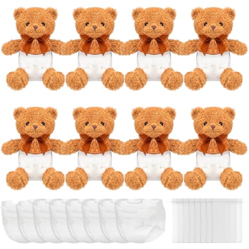 8 Sets Bear Blindfolded Diaper Changing Baby Shower Games Boys Girls Baby Dolls Diapers for Bridal Shower Gender Reveal Games Prizes Gifts for Adults