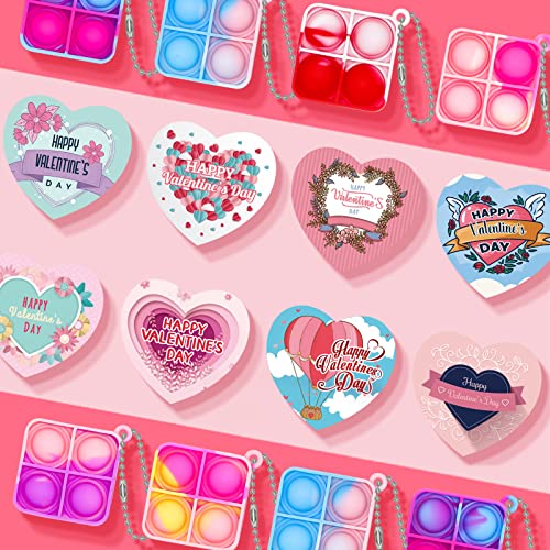 Valentines Day Gifts For Kids-40 Valentines Cards With 80 Pop Fidget Toys Bulk,Valentine's Day Toys, Valentine Exchange Gift For Classroom, School Party Favors For Kids,Valentine's Day Prizes #TOP6