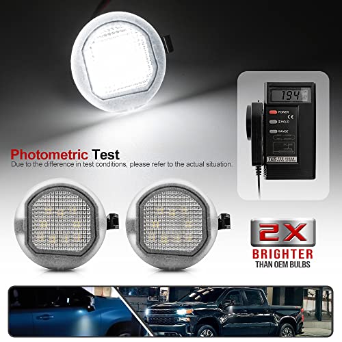 2Pcs Lámpara LED Blanca para Espejo Lateral Chevy Silverado miniatura 2