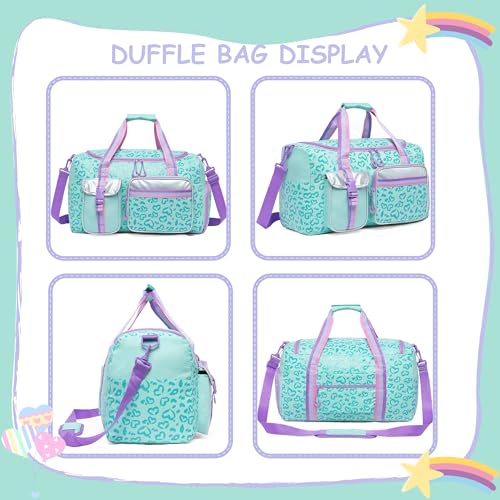 Kids Duffle Bag, Girls Women Travel Bag, Overnight Bags for Girls Women, Dance Sleepover Bags with Shoes Compartment3