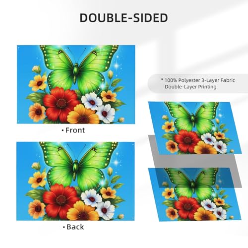 Drapeau double face en polyester durable pour terrasse et maison - 5