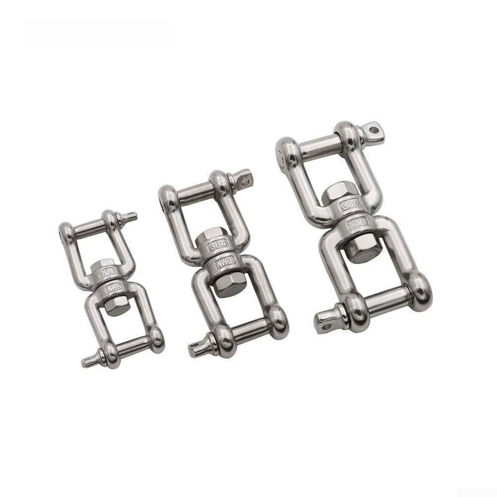 Honseadek Anello di collegamento girevole in acciaio inossidabile, hardware per sartiame marino con gancio rotante a scatto per catena di ancoraggio per barche, clip di sollevamento resistente, (20 mm
