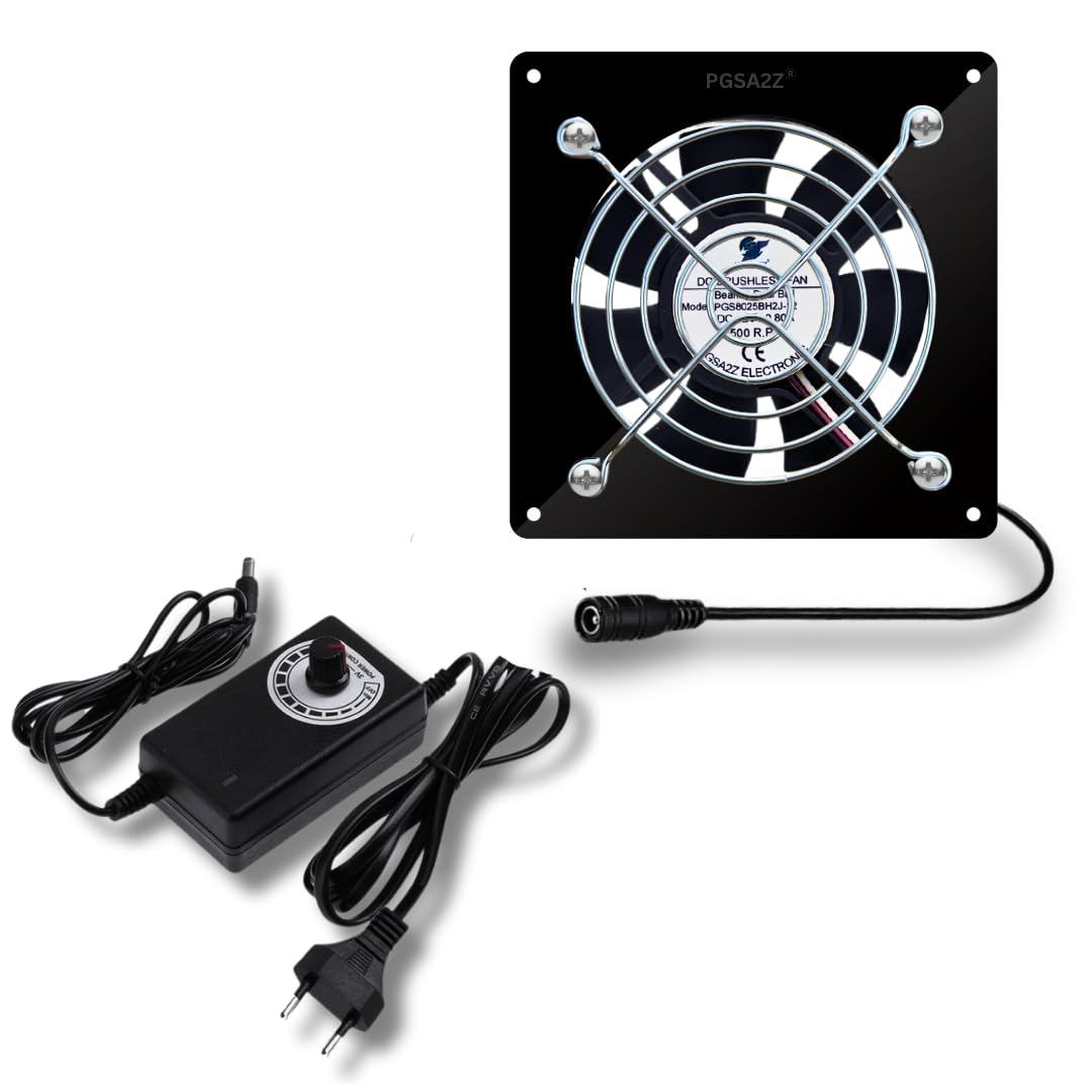 PGSA2Z 80mm AC Plug Fan (120V/110V/220V) with Adjustable Speed Controller for PC, Doorway, Receiver, Xbox, DVR, Router, Home Theater, AV Cabinets - Enhanced Cooling Solution (Black) (B0CZHSCSTS) Amazon Price History, Amazon Price Tracker