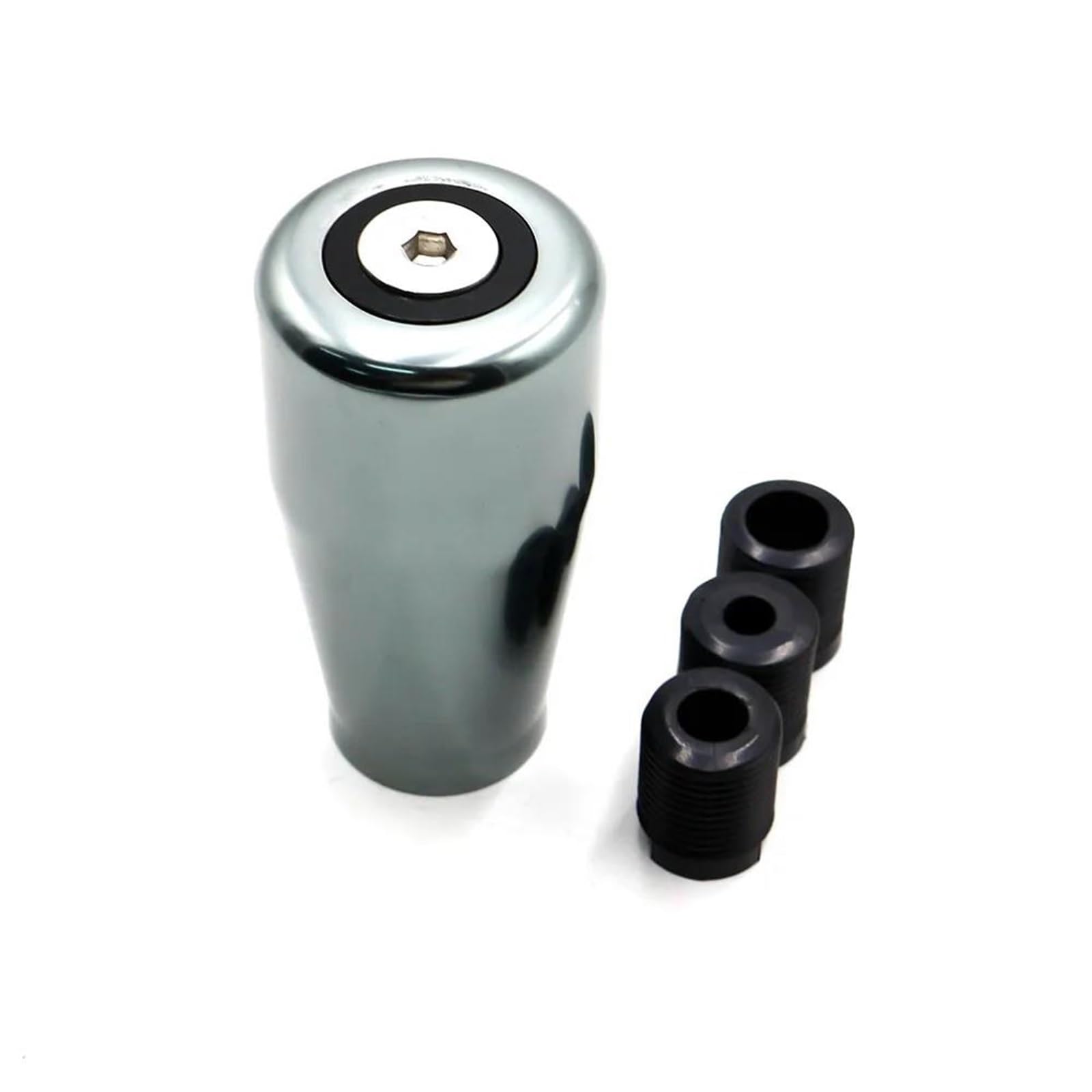 YDXHERTA Universal Automotive Gear Shift Knob with 3 M8 M10 M12 Adapter Manual Gear Shift Knob Aluminum Shift Lever Knob Spare Parts(Gray)