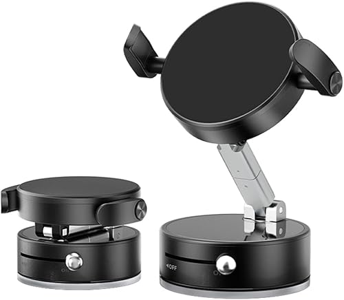 Soporte de teléfono para automóvil, plegable, 2 en 1, con clip y succión magnética al vacío, ajustable en 360 para tablero de instrumentos universal