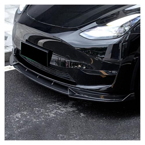 Lèvre de pare-chocs avant Tesla Model Y : splitter diffuseur look carbone 19-24 - 3