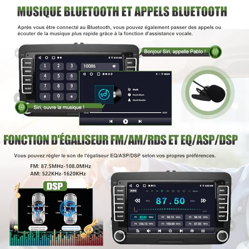 Autoradio Android Golf 5 6 Passat Polo Seat Skoda avec écran tactile 7 pouces - 6