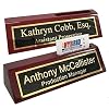 Name Plate for Desk Engraved in USA by Griffco Supply | Desk Name Plate Personalized Plaque with Business Card Holder