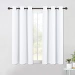 NICETOWN Short Blackout Curtain Panels - Bedroom Thermal Insulated Grommet Top Blackout Window Draperies Rideaux (W42 x L45 Inches, Grey, 2 Panels)