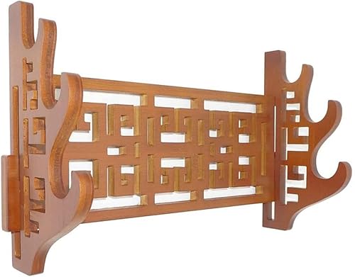 Soporte de bambú de 3 niveles para espada de montaje en pared, soporte de exhibición para Katana Wakizashi Genji