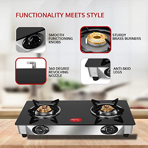 Pigeon by Stovekraft Favourite Glass Top 2 Burner Gas Stove, Manual