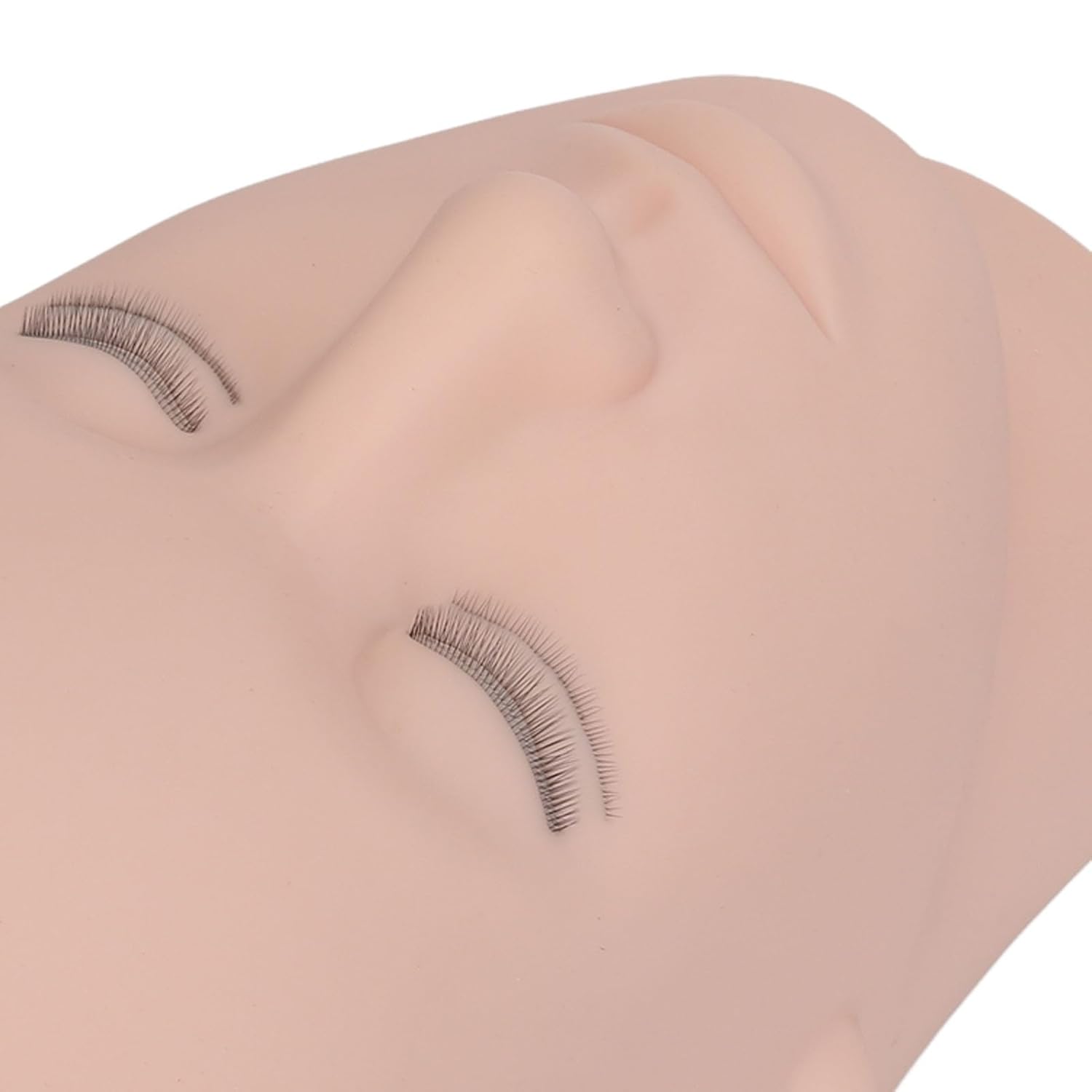 Silicone Lash Extension Mannequin Head, 4 Layer Eyelash Practice Head, Reusable Makeup Mannequin with Realistic Skin Texture for Eyelash Training and Salon Display