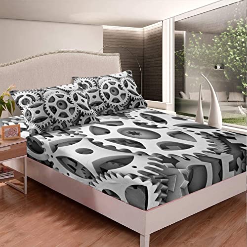 3D Weiss Spannbettlaken 140x200cm, Gang Mikrofaser Bettlaken für Kinder...