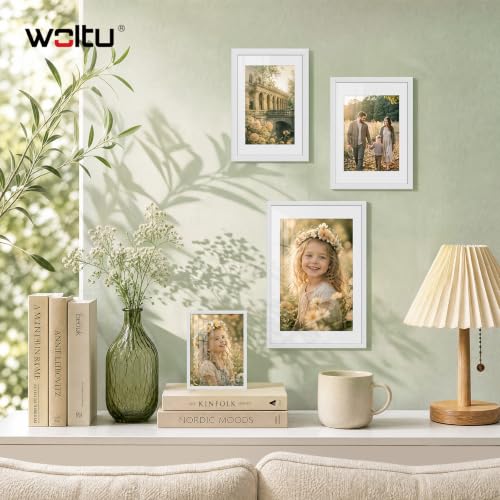 WOLTU Bilderrahmen 15x20, 10er set, Kunststoff Fotorahmen mit Passepartout – Ansicht 1