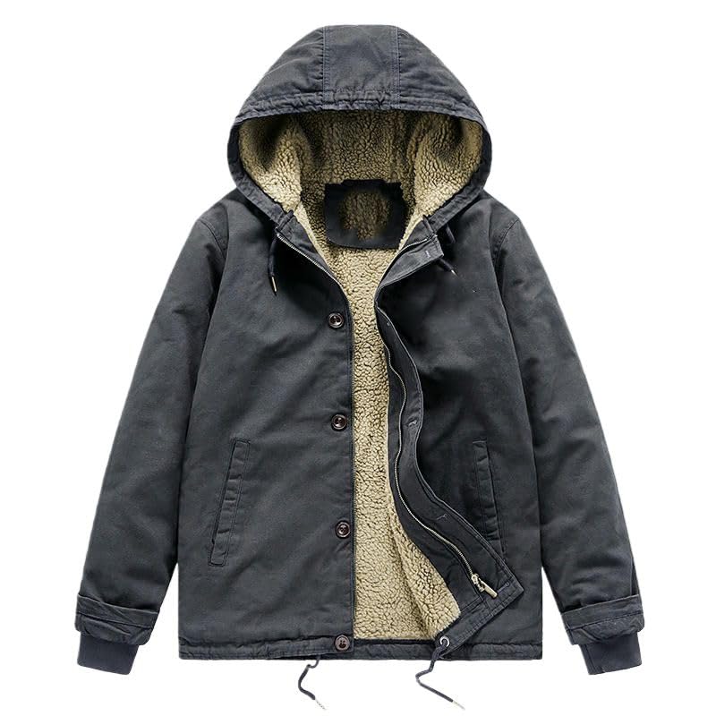 Chaqueta de trabajo corta para hombre en algodón grueso y resistente 7