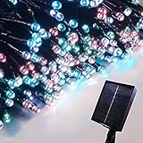 イルミネーション 屋外 ソーラー 200球 クリスマス ストレート 屋外用 イルミネーションライト ソーラーイルミネーションライト イルミネーション 200球 クリスマス おしゃれ 庭 ガーデンライト ツリー led 自宅 玄関 ベランダ 電飾 装飾 (パステルMix)