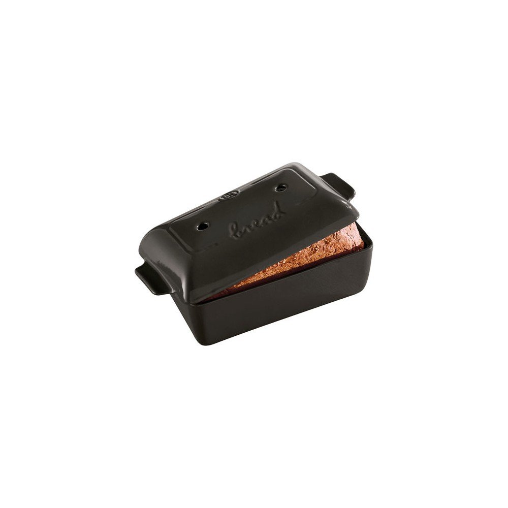 Emile Henry Charcoal Bread Loaf Baker, Ceramic, 25X15x12.5 Cm