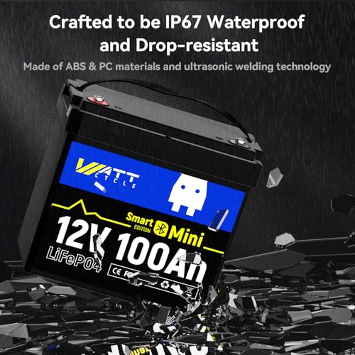 Wattcycle LIFEPO4 Lithium Battery With Bluetooth, Bci Group 24, 12V Mini Battery 100A Smart Bms, Support Monitoring Battery Via Phone Bluetooth, 15000 Deep Cycles, Marine Trolling Motor Rv thumb #7