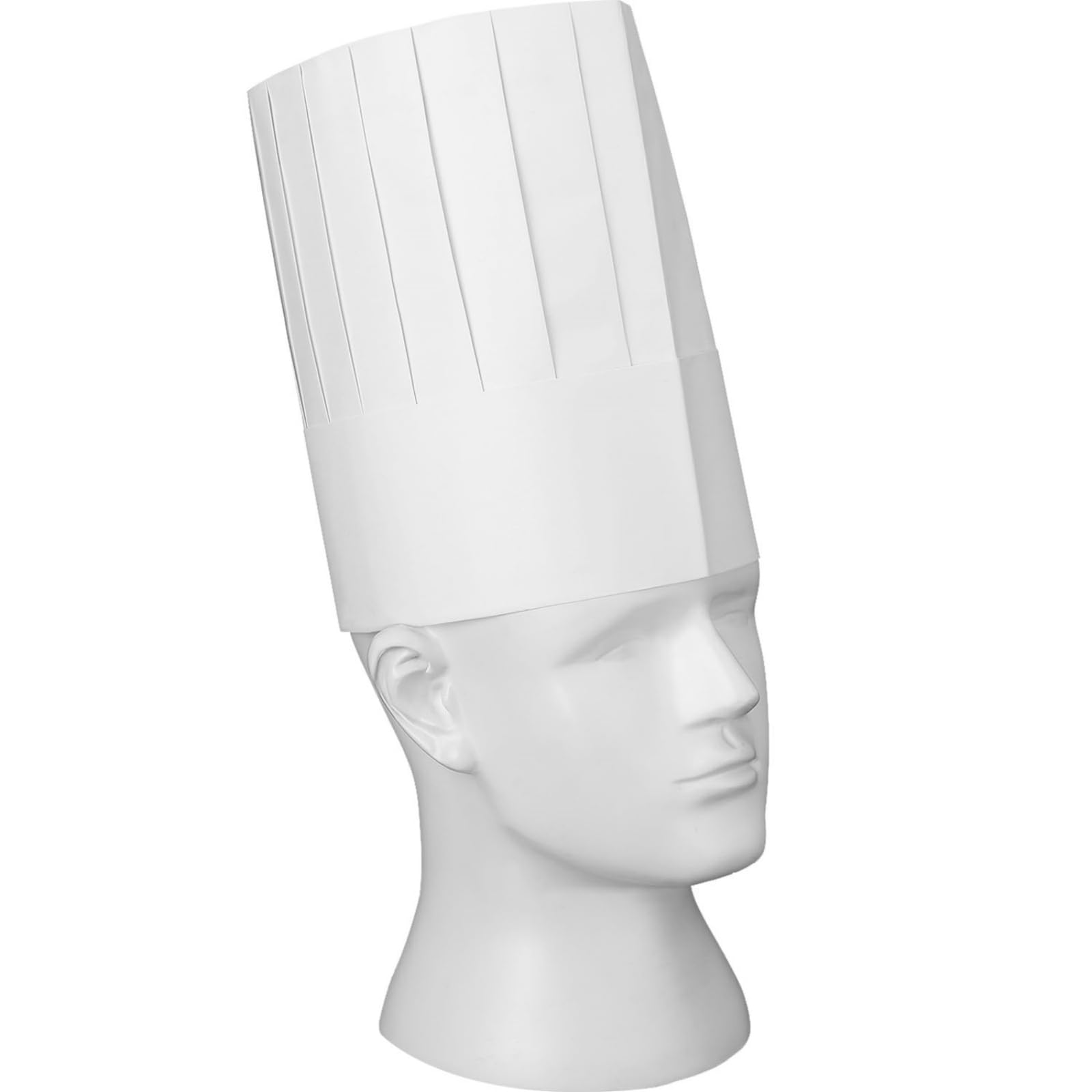 WILLBOND Ensemble de toques de Chef jetables en Papier de 22,9 cm, Chapeau de Chef Blanc réglable pour Homme, Femme, Cuisine, Restaurants, Blanc Brillant, Taille Unique
