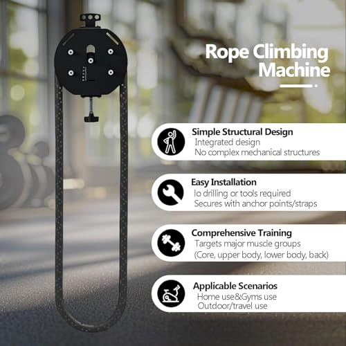 Image of Endless Rope Trainer, Portable Cable Pulley System, Pulley Cable Machine System with Adjustable Resistance, for Muscle Endurance Upper Extremity Training Aerobic Exercise