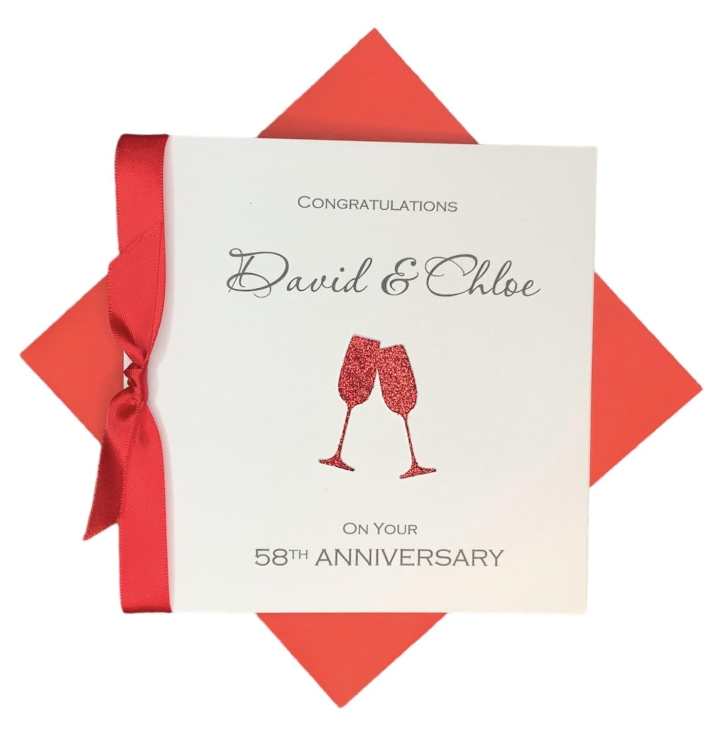 58th Wedding Anniversary Card Personalised 58 Years – CH 58 — image 1