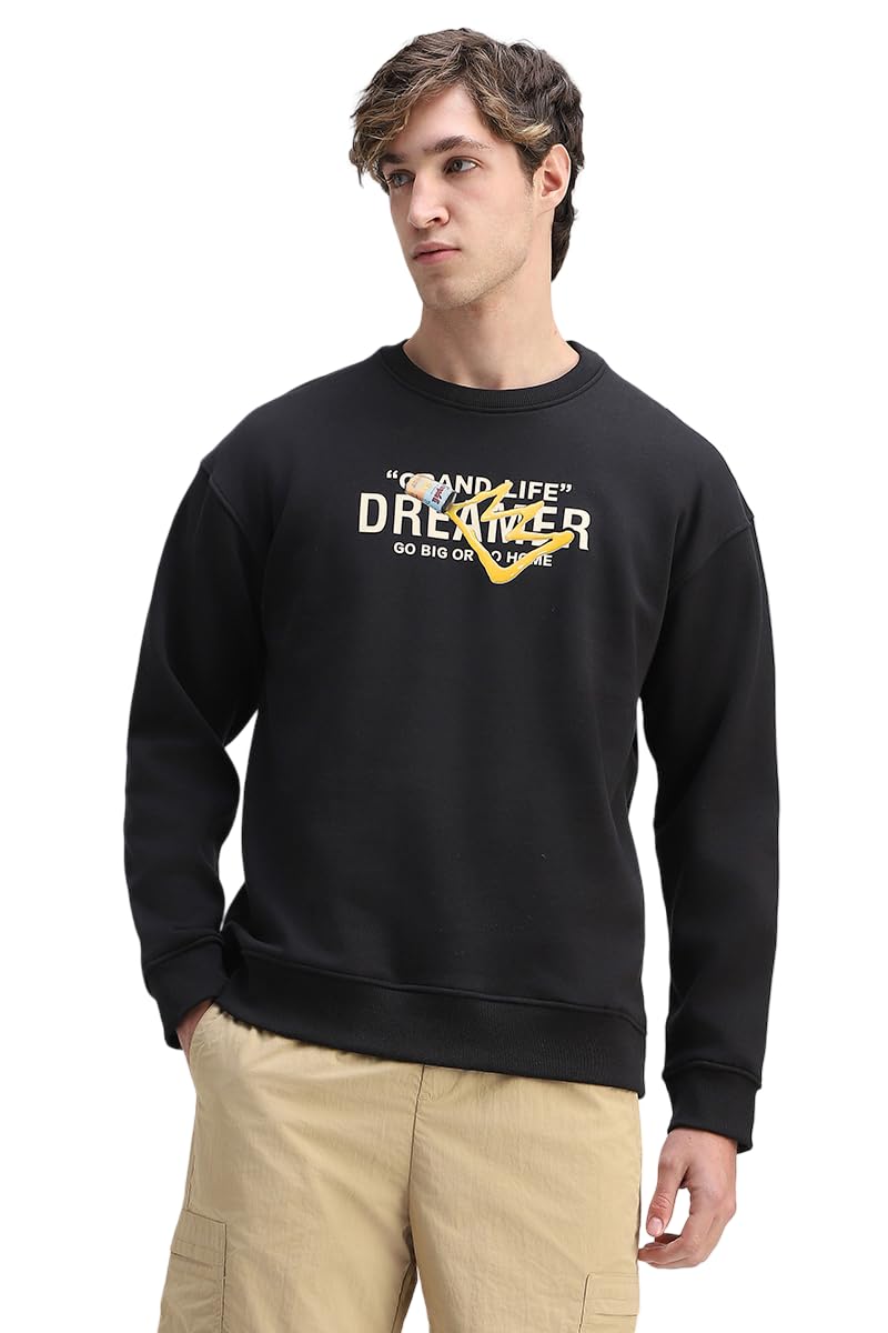 snitch Men's Sweatshirt | Stylish Graphic Print with Crew Neck & Long Sleeves | Soft Cotton Blend Fleece Fabric for Winter Wear | Regular Fit Casual Pullover for Daily Use-picture-20