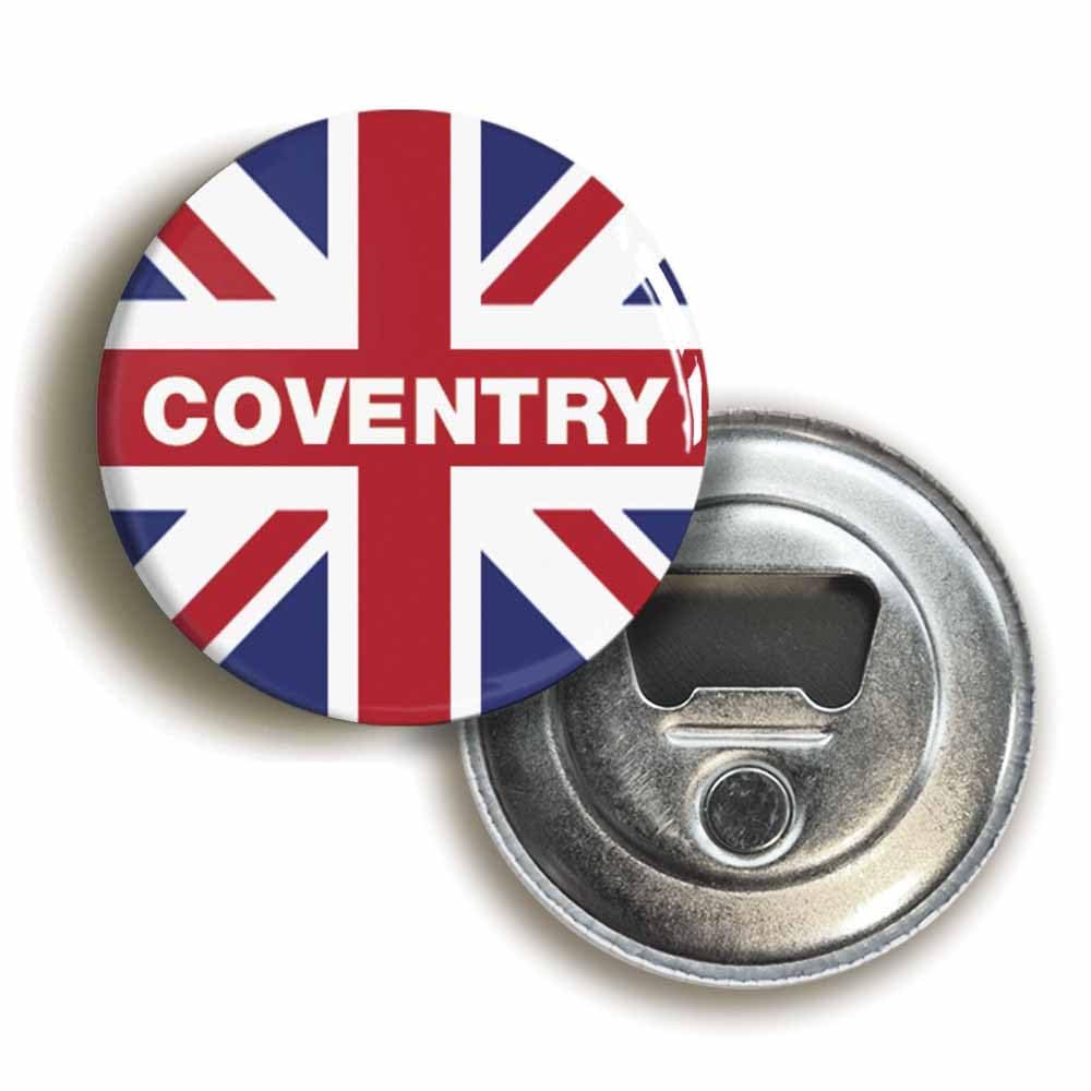 Coventry Union Jack Bottle Opener Fridge Magnet (Circular 2.3inch / 59mm Diameter)