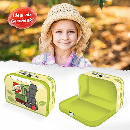 Trötsch Kinderkoffer \Sandmann\ Lokomotive medium, Pappkoffer, Koffer aus Pappe, Geschenk Verpackung, Gutschein Verpackung,Spielkoffer, Metallgriff ... Kinder: 24 x 17 cm (Unser Sandmännchen)