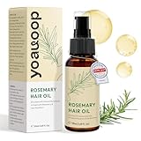 Yoauoop Tri-Fase Aceite de Romero para el Cabello - Fórmula Bio-Activa Fortalece Raíces, Reduce la Grasa - No Graso, Probado en Laboratorio para Mejorar Densidad y Longitud, 100% Natural Vegano, 50ml