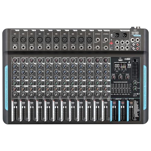 HAYDEN HY-12FX- 12-Channel Audio Mixing Professional Console with...