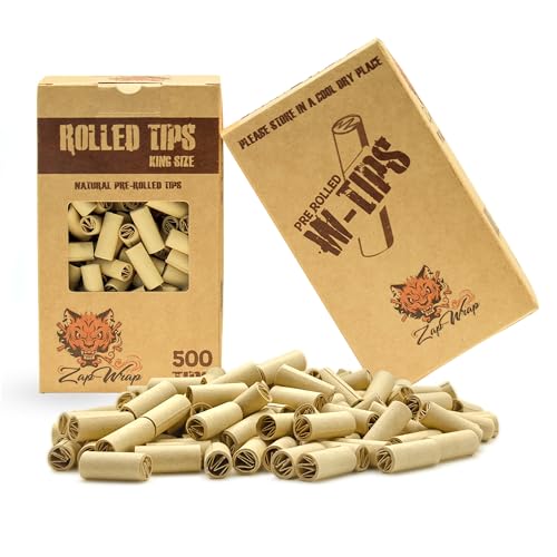 500PCS Unbleached Filter Tips Rolling Paper Joint Tips, Ø7mm Rolling Tips,Pre Rolled Tips for Cigarette Rolling Papers