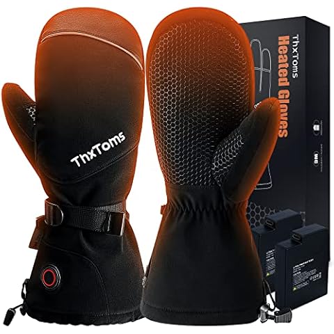ThxToms Heated Mittens Gloves,5V 4000MAH Type-c Electric Rechargeable Battery Gloves Men Women for Winter Skiing Skating Snow Camping Hiking Heated Hand Warmer Gloves Cover