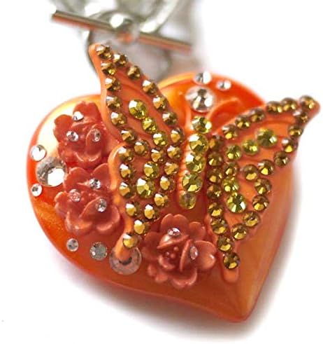 [タリナタランティーノ] Tarina Tarantino 蝶とハートのスワロフスキーネックレス オレンジ tarinatarant
