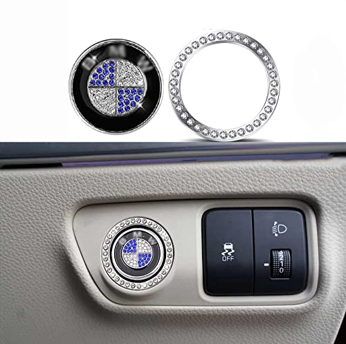 AVEDIA Elegant Diamond Decorated Plastic Ring Car Engine Start Stop Button Cover, Ignition Cover, Push Button Cover for Vehicle Interior For Bmw Series 1|2|3|4|5|6|7|8|X1|X3|X4|X5|X6|X7|i4|i7|XM|M3|X2