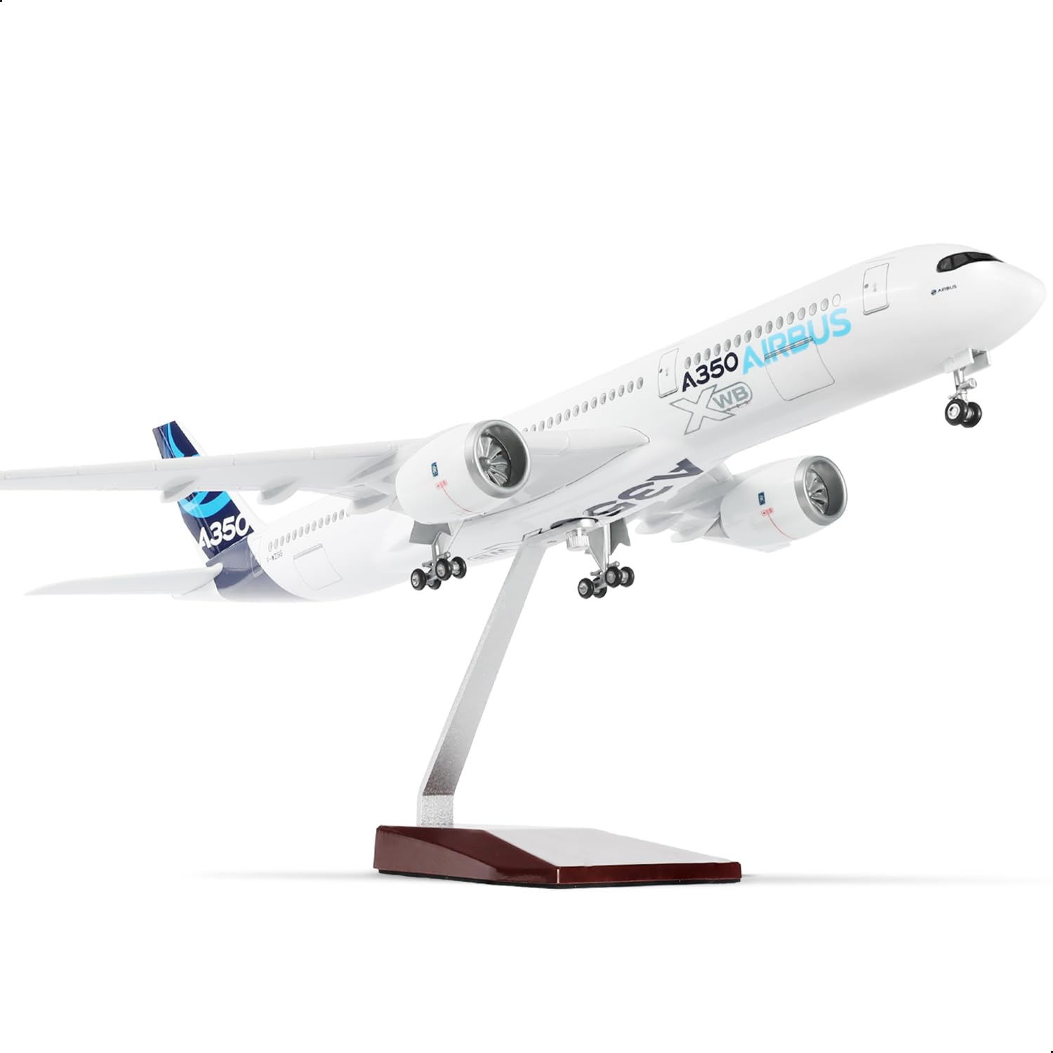 Prototyp 1/150 A350, ze stojakiem (długość 47 cm) do samolotu Airbus A350, z żywicy dla dorosłych, pamiątka, pomysł na prezent dla entuzjastów lotnictwa, dekoracja do domu lub biura