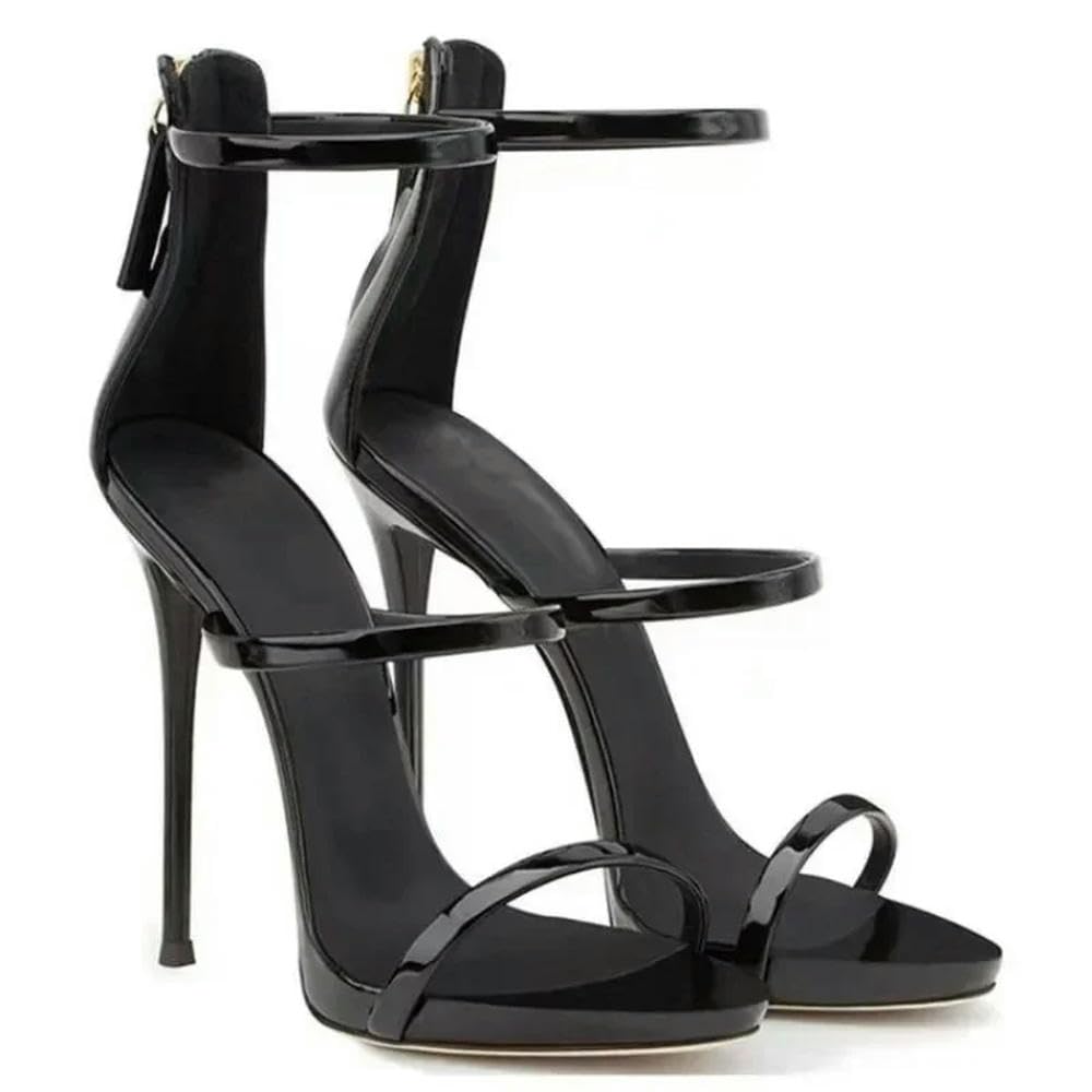 Sandales à Talons Aiguilles Sexy pour Femmes, Chaussures d'été à la Mode de Haute qualité avec Fermeture éclair et Sangles