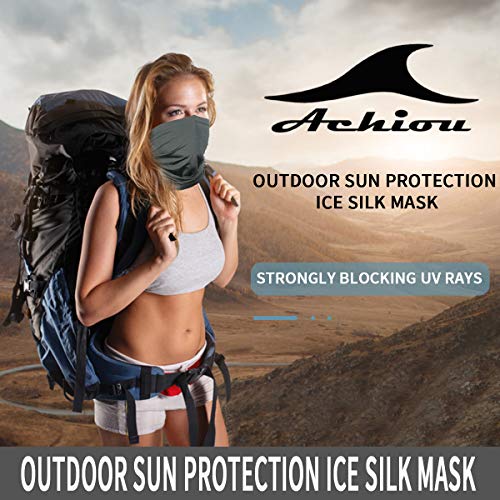 Image of Achiou Cooling Neck Gaiter, UV Protection Face Cover Scarf for Men Women | Breathable, Soft and Quick-Dry Neck Gaiter for Cycling, Running, Fishing