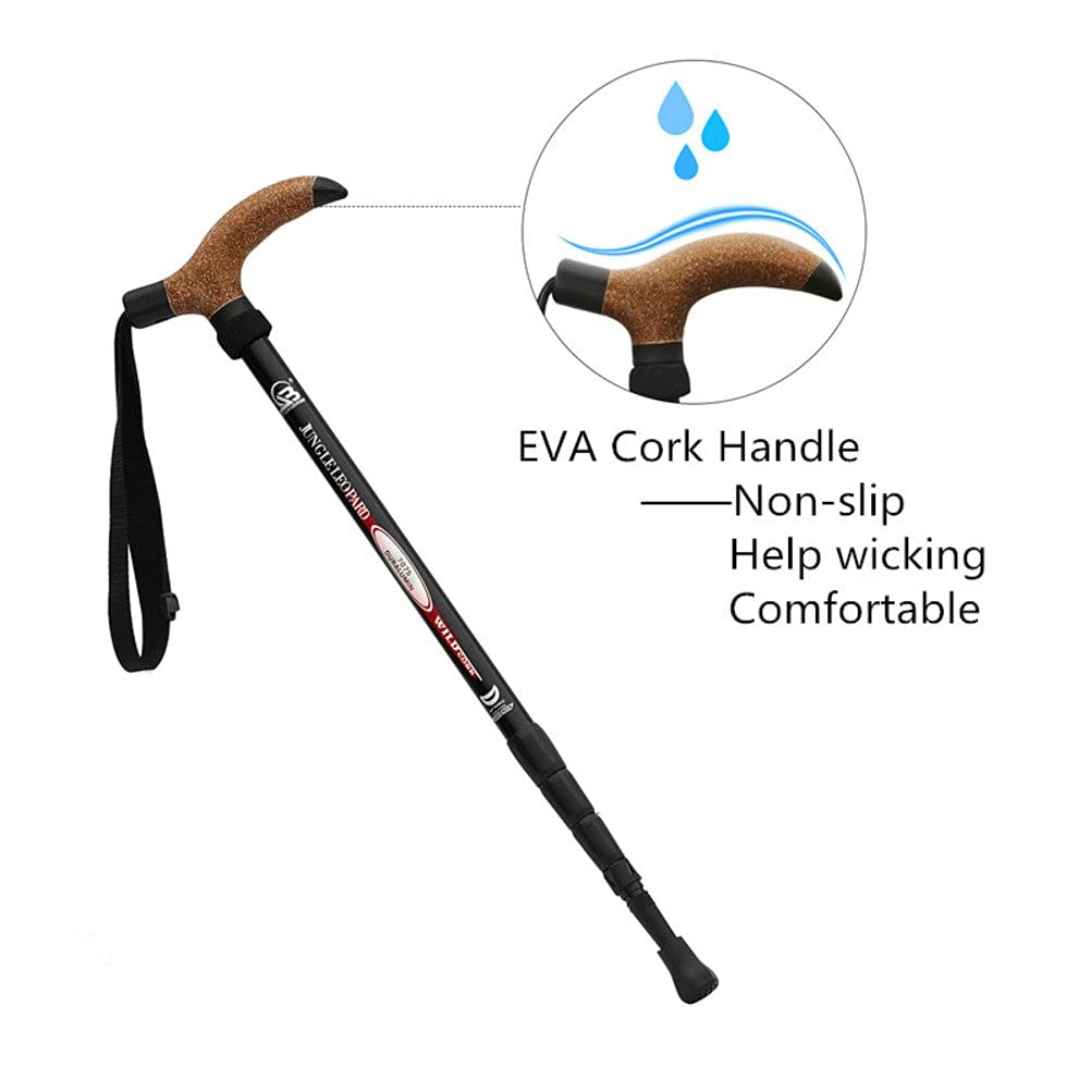 Trekking Poles, Adjustable Hiking Walking Stick, Strong Lightweight Aerospace-Grade Aluminum Alloy, Cork Grip and Quick Twist Lock for Walking Travelling Hiking (Aluminum,Aluminum Alloy,Nylon)