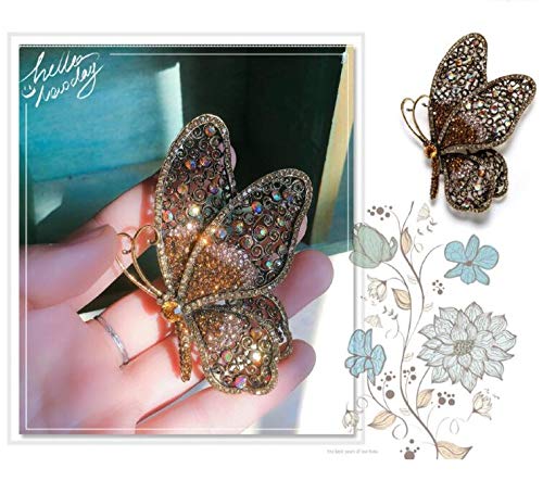 Image of Variety Styles Butterfly Brooch - Multi-Color Rhinestone Crystal Brooch Pin Cute Butterfly Shape Corsages Brooches Decoration Gift for Women