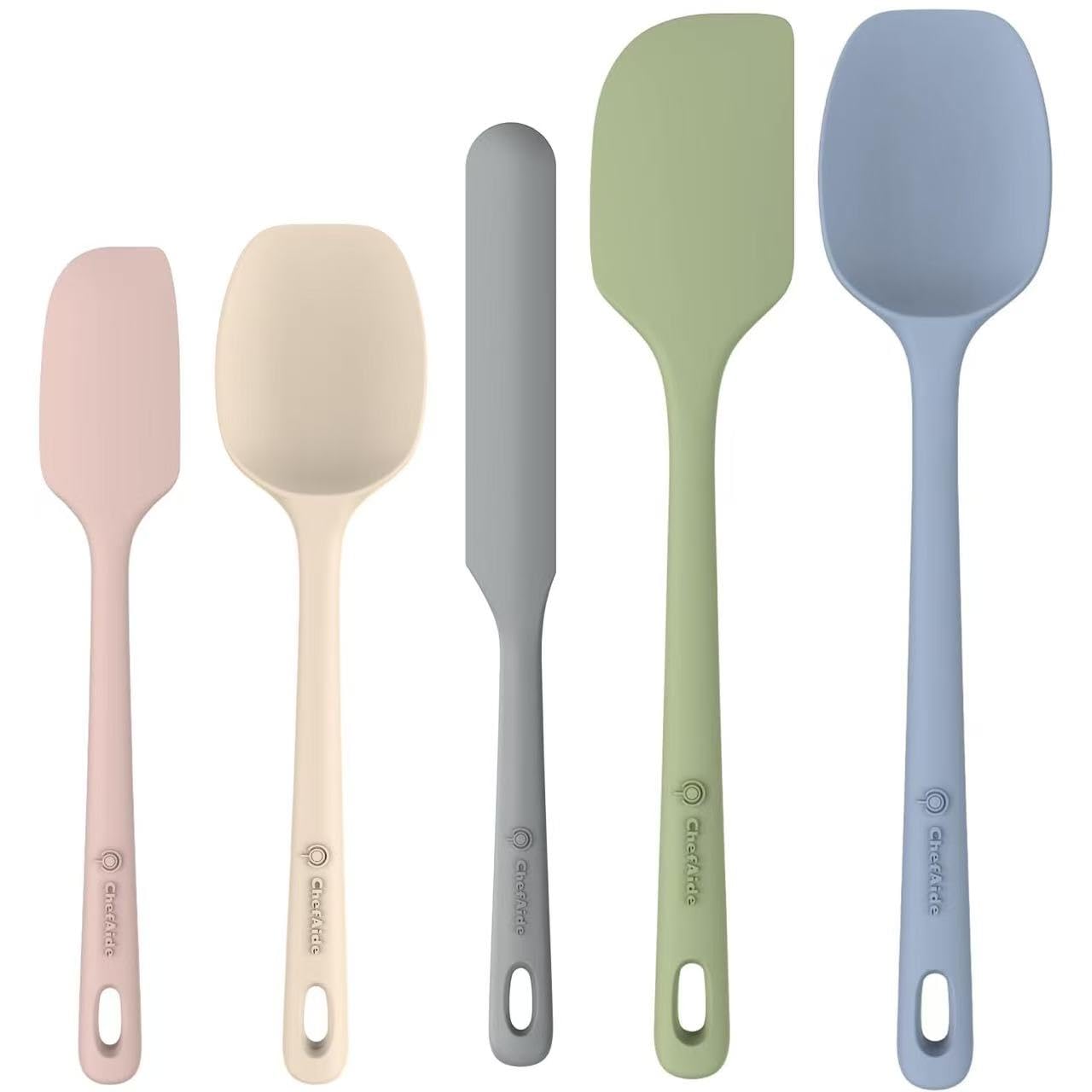 Photo 1 of **SEE NOTES***ChefAide 5 Pieces Silicone Spatula Set, Food Grade Rubber Spatula, Upgrade Strong Handle with Ergonomic Grip, Heat Resistant Up to 600°F for Nonstick Cookware, Cooking