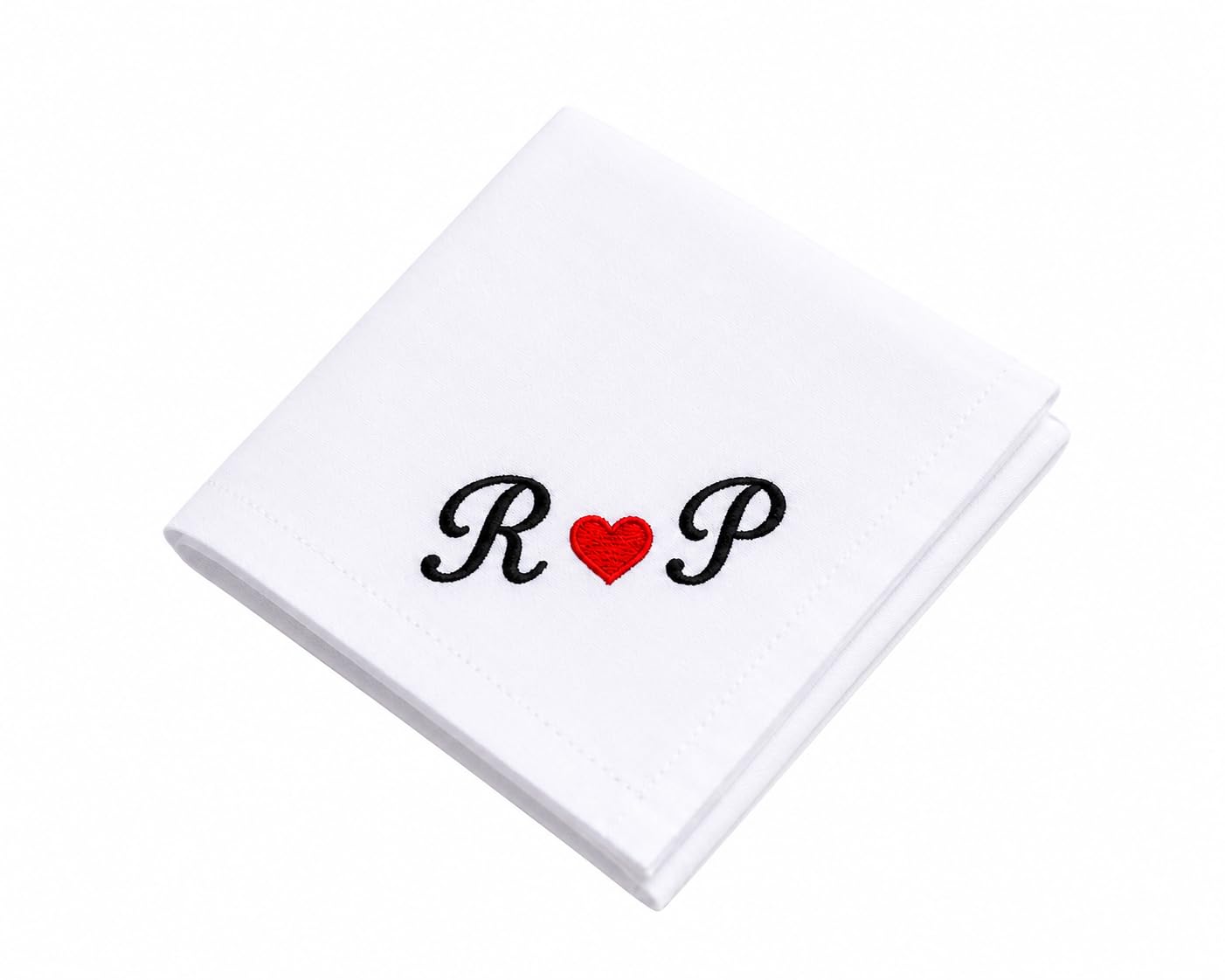 anvi Personalised Initials Embroidered Handkerchief (R P), Custom Name Cotton Hanky, Romantic Gift for Couples, Anniversary, Valentine Gift-picture-48