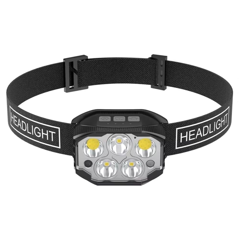 QFGVMXBWKZH LED Rechargeable Headlamp Motion Sensor Headlight Waterproof Head Flashlights for Outdoor Camping Fishing(1 Piece)