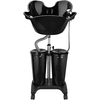 Mobile Wash Basin Hairdresser Height Adjustable Hair Wash Basin with Electric Pump with 2 Buckets and Drain Hoses Portable Salon Basin Deep Shampoo for Home Salon Hairdressing Salon