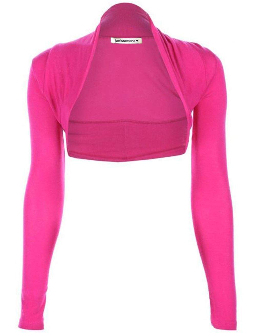 Janisramone Women's Cerise Janisramone® Cardigans, Elegant Bolero Jackets For - Chic Long Sleeve Cardigans For Uk, Stylish Open Front Crop Top Shrugs And Boleros For Evening