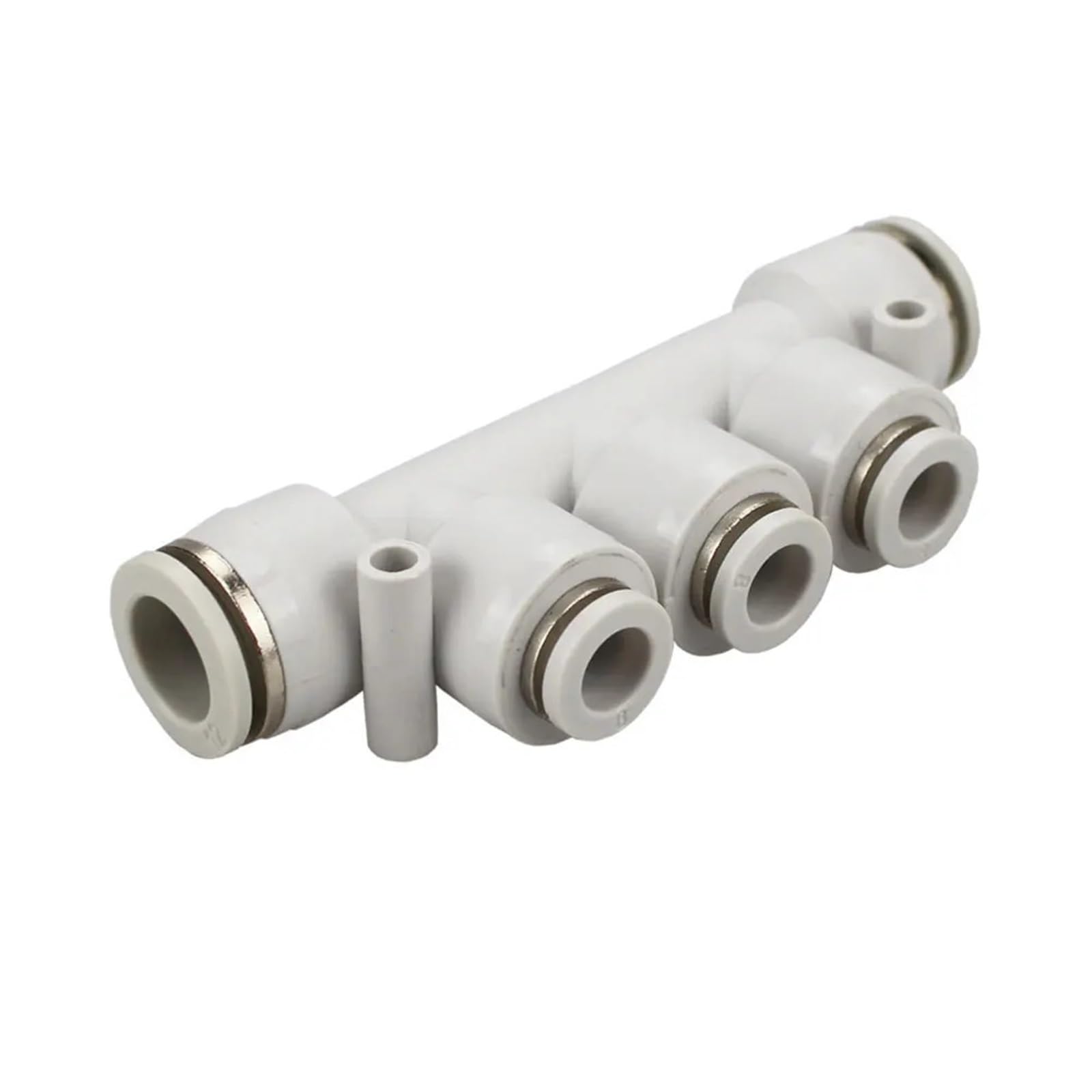 Conector neumático de latón de 5 vías y paso mamparo para tubos de 4 a 12mm