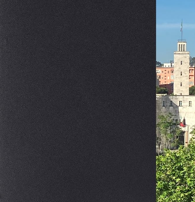 Film occultant pour vitres de fenêtres NOIR mat GRANDES DIMENSIONS (Noir, 44 x 350 CM) Protection contre le vis-à-vis TOTALE Autocollant SANS colle Anti UV...