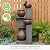 Bumilgar Water Features Outdoor Patio 53 Inches Large Waterfall Fountains for Garden,Deck,Porch,Lawns, Balconie, Tall Floor Standing Outside Water Fountain with Lights and Bowl,Gray